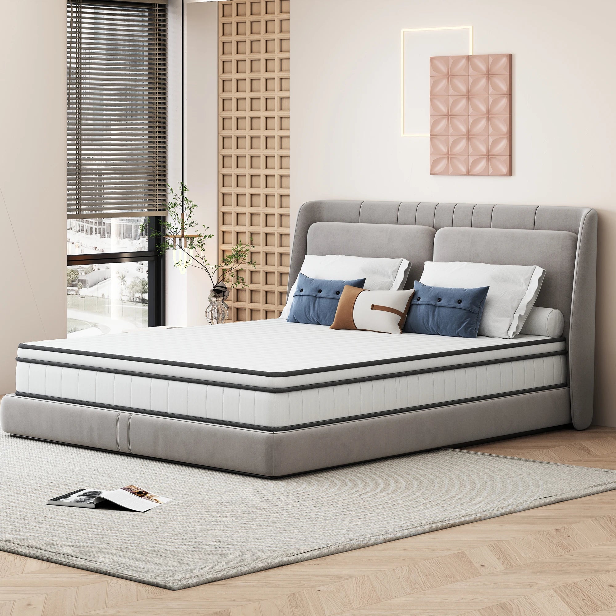 7-Zone Spring Matratze 25cm thick,Medium-Firm Orthopaedic, Extra Comfort, Breathable & Quiet,Breathable 3D fabric - vue 5 sur 9
