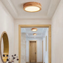 plafonnier led rond simple en bois décor nordique lampen