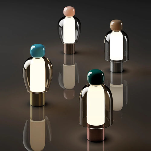 Modern desk lamp with built-in USB charger and minimalist design - vue 9 sur 10