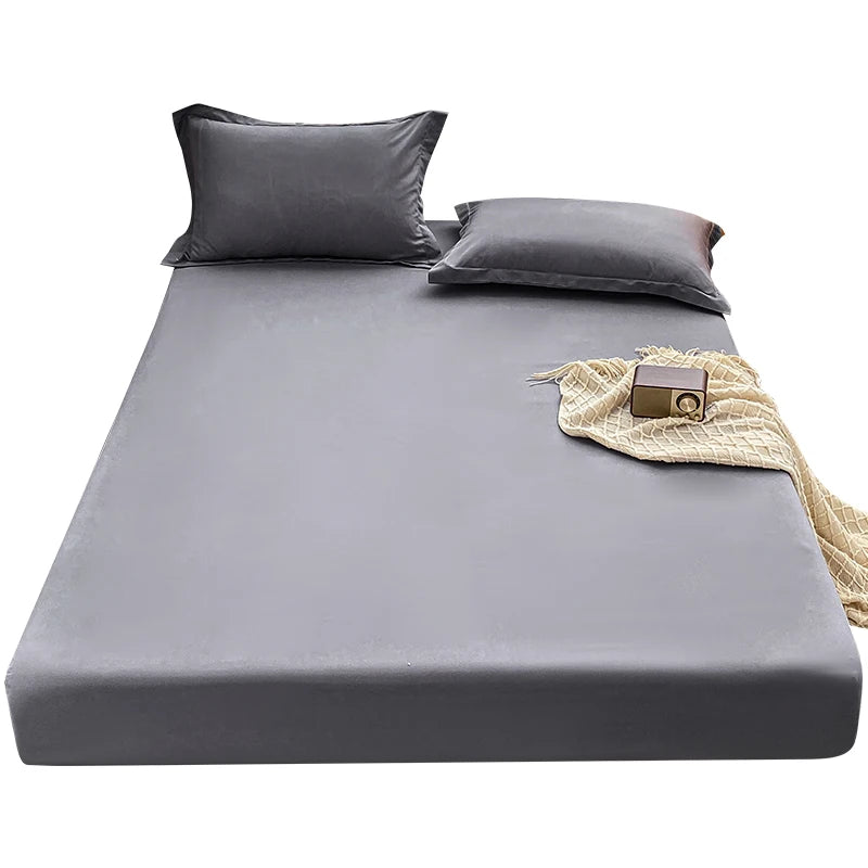 Premium Solid Color Brushed Fitted Sheet,Ultra-Soft Sateen Weave for Cozy Nights - Hypoallergenic and Easy Care Bedding - vue 9 sur 13