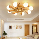 lustre en bois nordique design lumineux pour décoration intérieure
