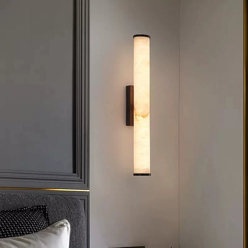 applique murale en marbre naturel avec éclairage led en cuivre - vue 3 sur 9
