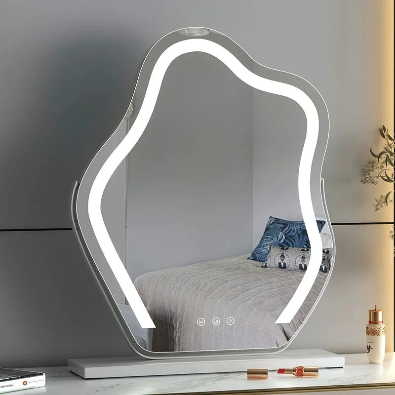 Vanity Mirror with Lights, Bathroom Mirror with Dimmable 3 Modes, 360 ° Rotary Touch Screen Control, Suable for Bedroom - vue 3 sur 14