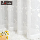 Voilage tulle brodé floral léger pour salon chambre
