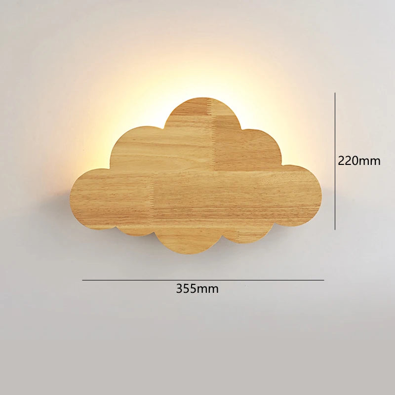 applique murale en bois style nordique moderne pour chambre d'enfant