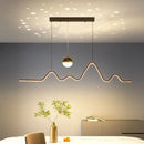 Minimalist Nordic chandelier with creative starry sky lighting