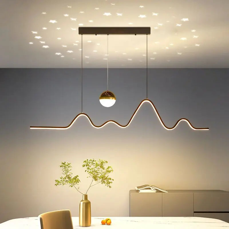 Minimalist Nordic chandelier with creative starry sky lighting - vue 6 sur 10