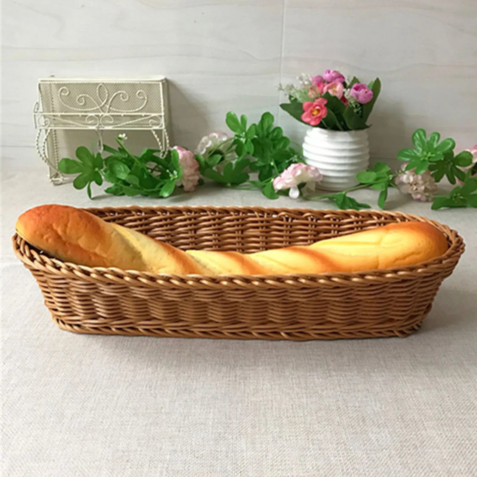paniers ovales imitation rotin pour fruits et aliments - vue 4 sur 8