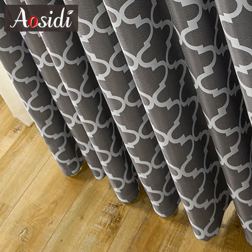 Rideau occultant moderne motifs infinis pour salon chambre - vue 4 sur 11
