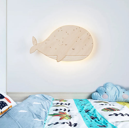 applique murale baleine en bois pour enfants décorative et moderne - vue 4 sur 8