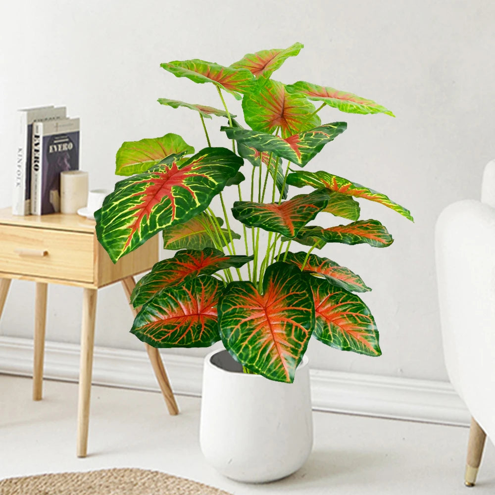tortue tropicale artificielle avec branches et feuilles décoratives - vue 4 sur 9