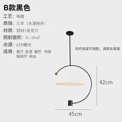 Nordic designer pendant light for minimalist interiors - vue 10 sur 12
