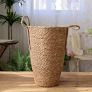 Grass Woven Flower Basket Planter, Plants Weaving Basket, Vase for Home Decor, Seagrass Flowerpot, Bride Dried Flowers Wine