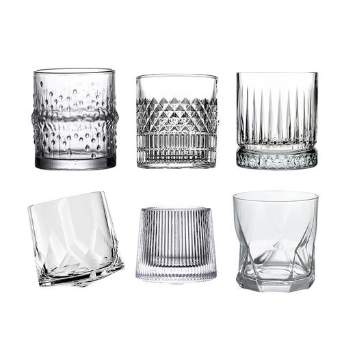 Verres whisky old fashioned relief facette style cristal