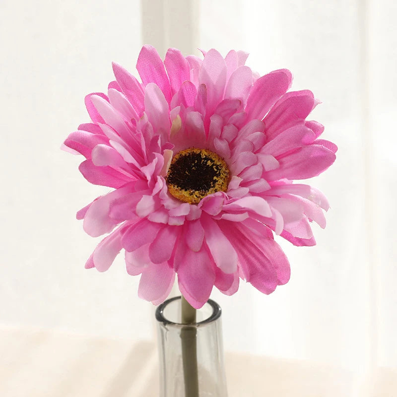 lot de têtes de fleurs artificielles gerbera pour décoration intérieure et extérieure - vue 9 sur 11