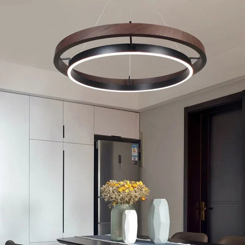 Decorative wooden chandelier for minimalist interior design - vue 2 sur 9