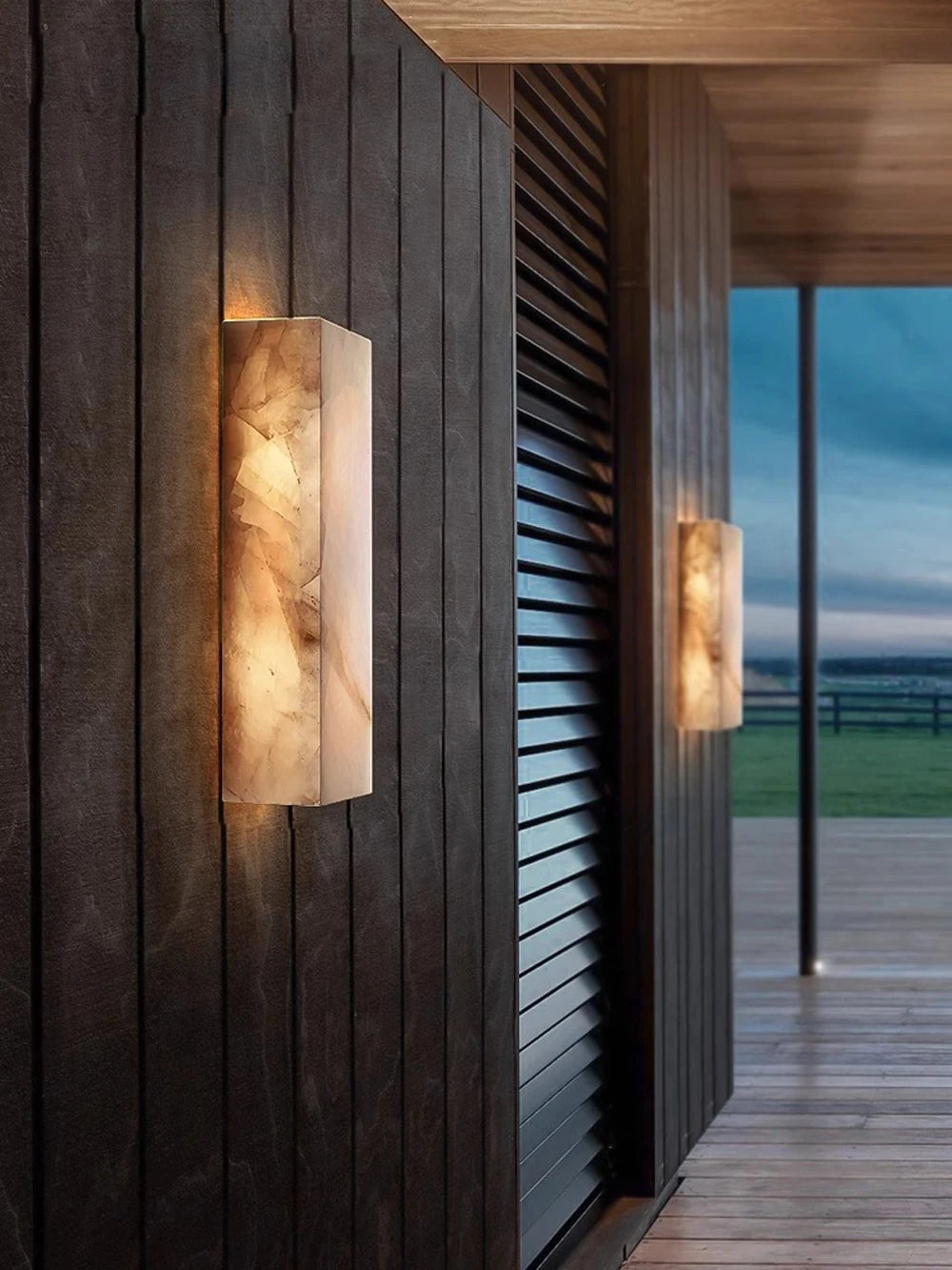 applique murale led dimmable design marbre naturel étanche pour intérieur extérieur - vue 3 sur 9