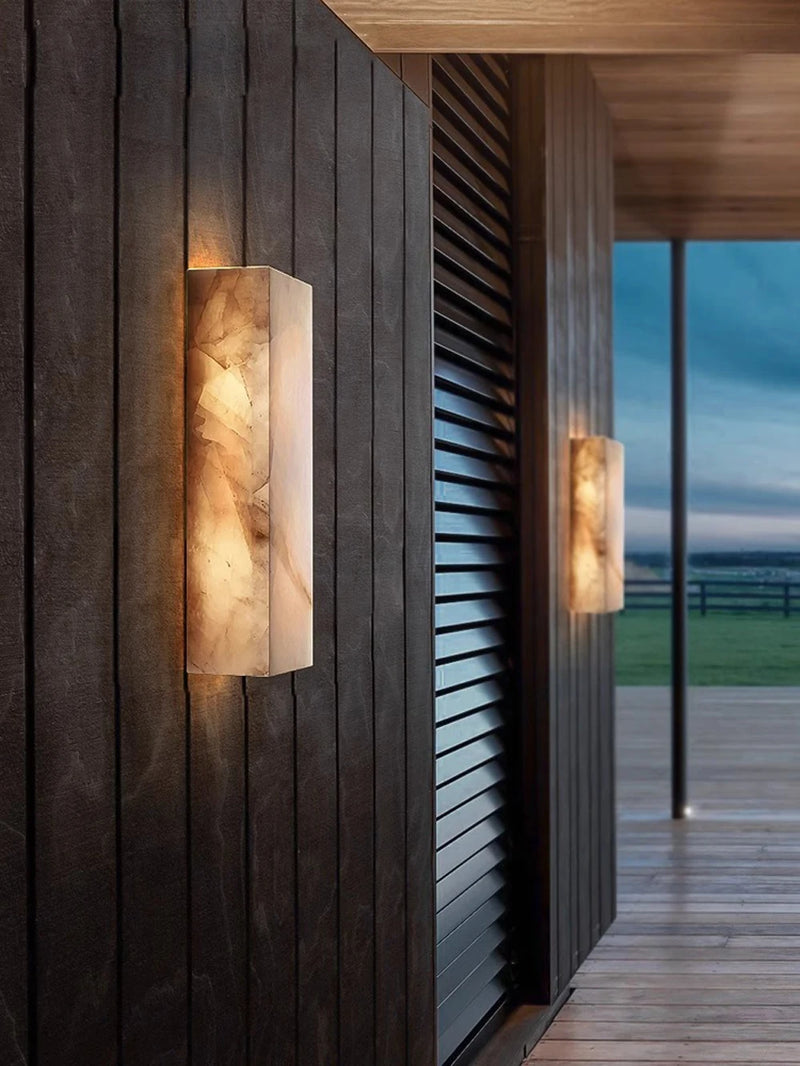 applique murale led rétro en marbre étanche pour extérieur