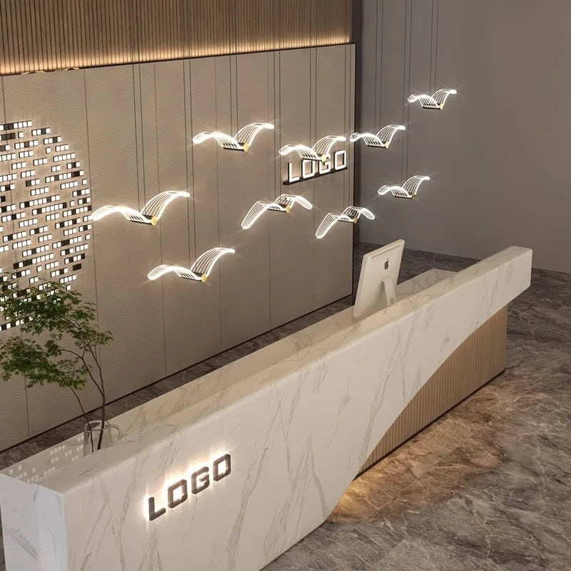lustre moderne maison avec lumières pendantes pour le salon - vue 7 sur 10