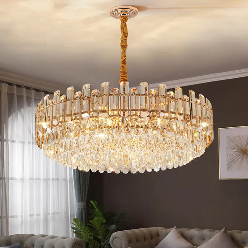 lustre de luxe moderne en cristal transparent pour décoration intérieure - vue 4 sur 18