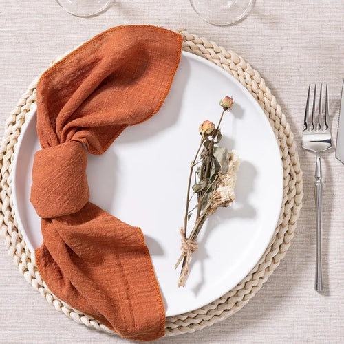 Serviette de table lot 10 gaze coton 32x32