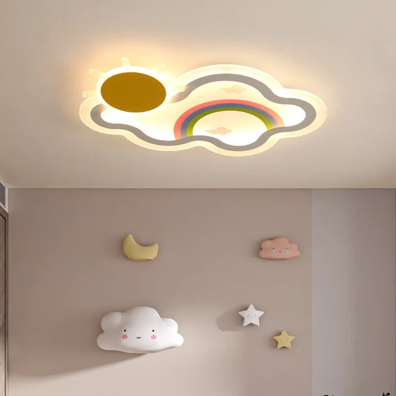plafonnier nuage arc-en-ciel led pour chambre d'enfant - vue 2 sur 8
