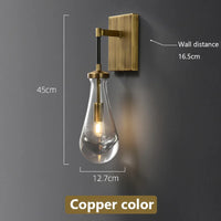 applique murale minimaliste de luxe en verre et cuivre led 2023