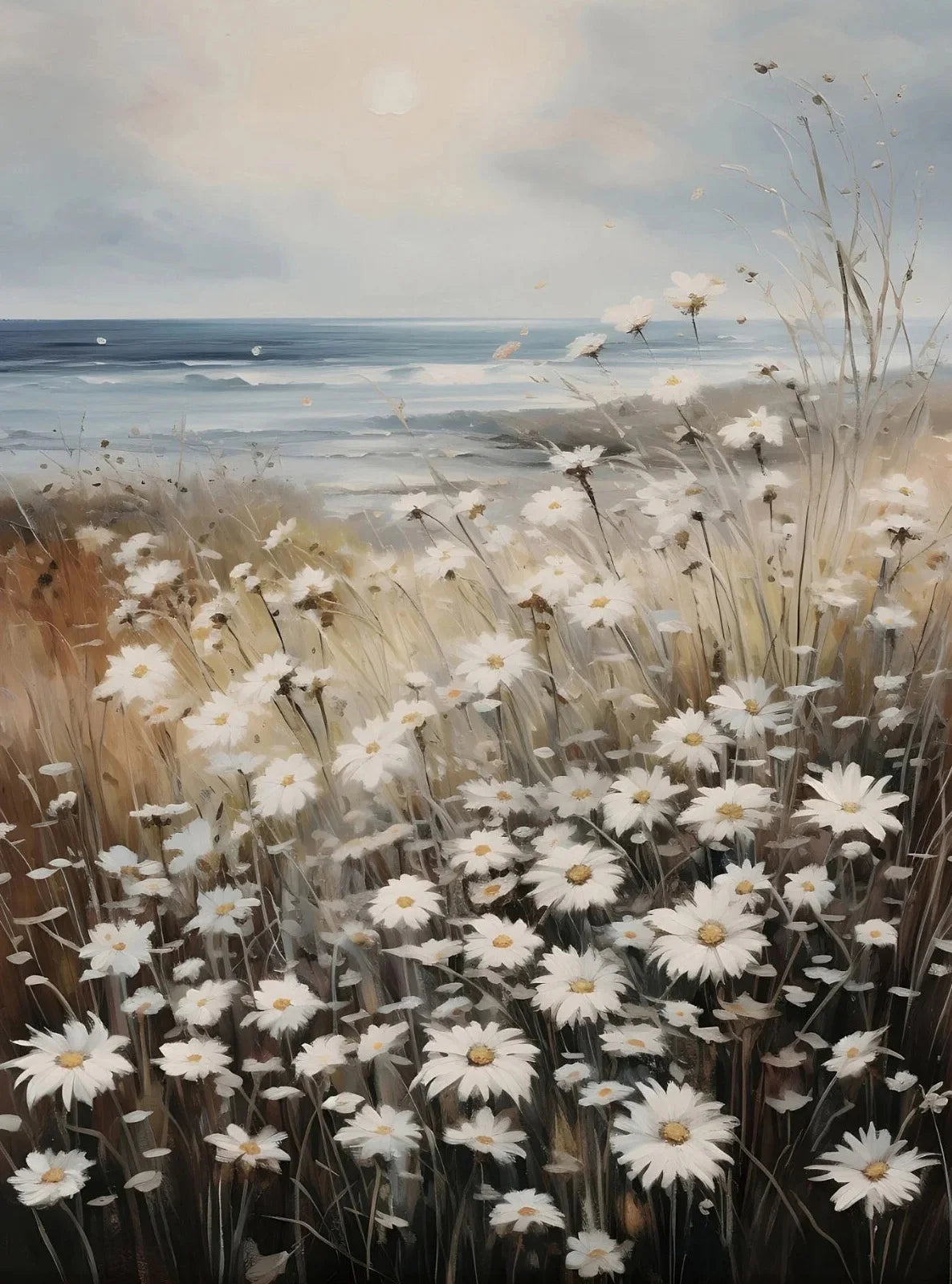 peinture vintage de campagne avec fleurs sauvages pour décoration intérieure