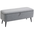 HOMCOM storage bench upholstered in linen with flip cover 101x38.5x44.5 cm