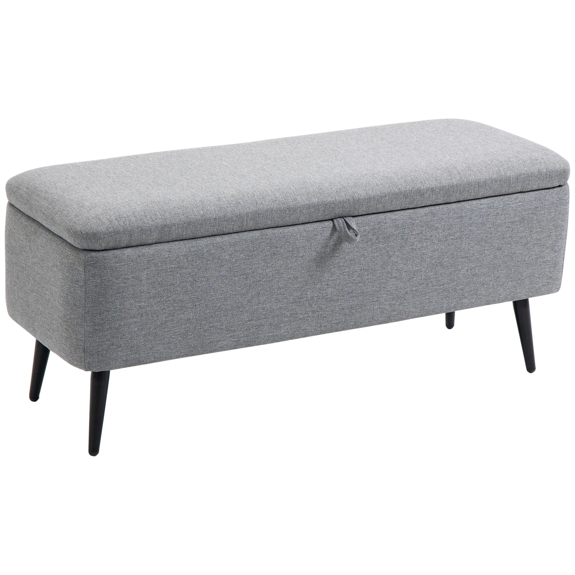HOMCOM storage bench upholstered in linen with flip cover 101x38.5x44.5 cm