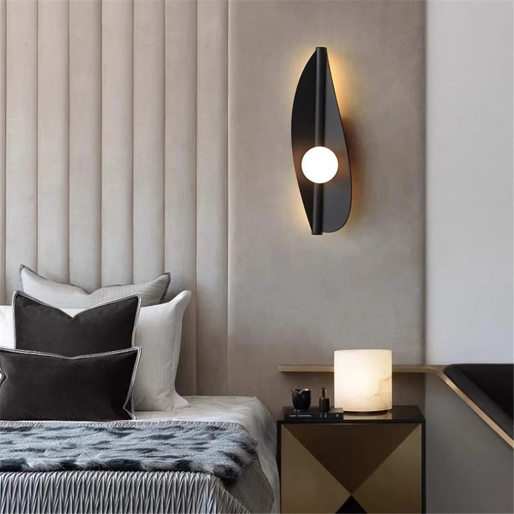 applique murale led design feuille en acrylique moderne décoration intérieure - vue 3 sur 15