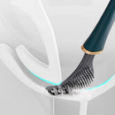 Soft Silicone Toilet Brushes with Hanging Holder Set, Wall-Mounted, Long Handled Cleaning Brush, Hygienic Bathroom Accessories