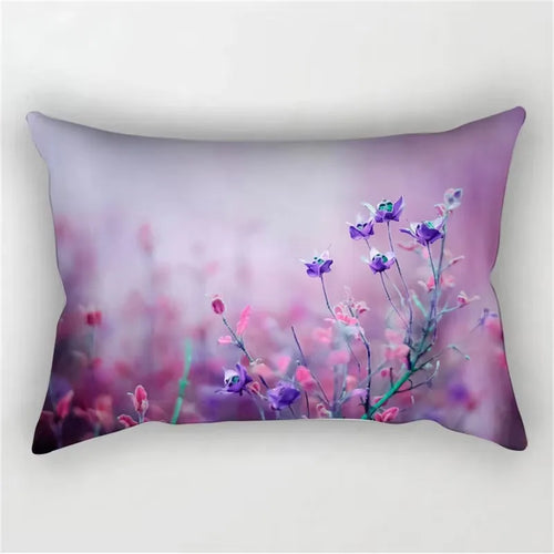 housse de coussin arc-en-ciel fleurs rouges et roses