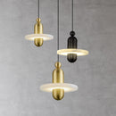 Suspension design led en marbre et aluminium avec cordon réglable