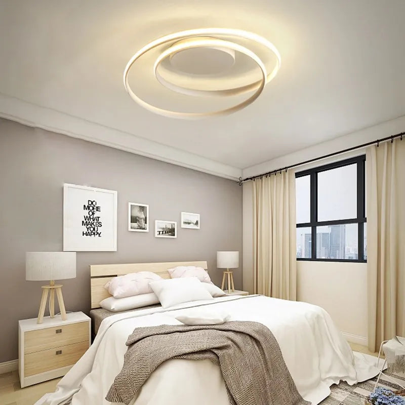 lustre led blanc noir surface montée déco - vue 3 sur 14