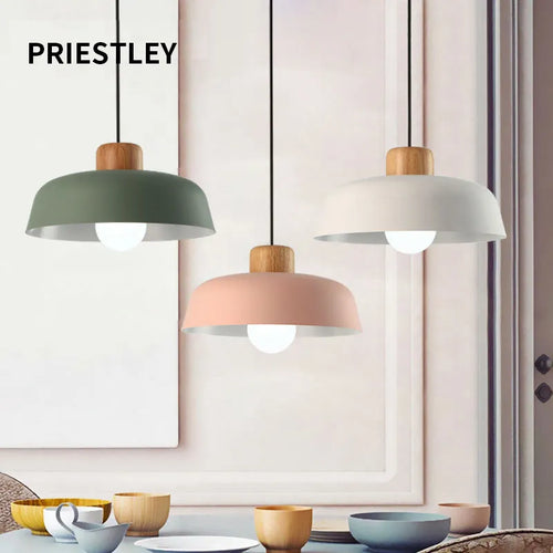 Lustres Macaron nordiques lampe de chevet en bois créative pour chambre étude café Bar Restaurant temps modernes décor lampe suspendue - vue 2 sur 12