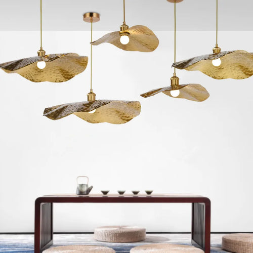 lustre simple en cuivre créatif en forme de lotus