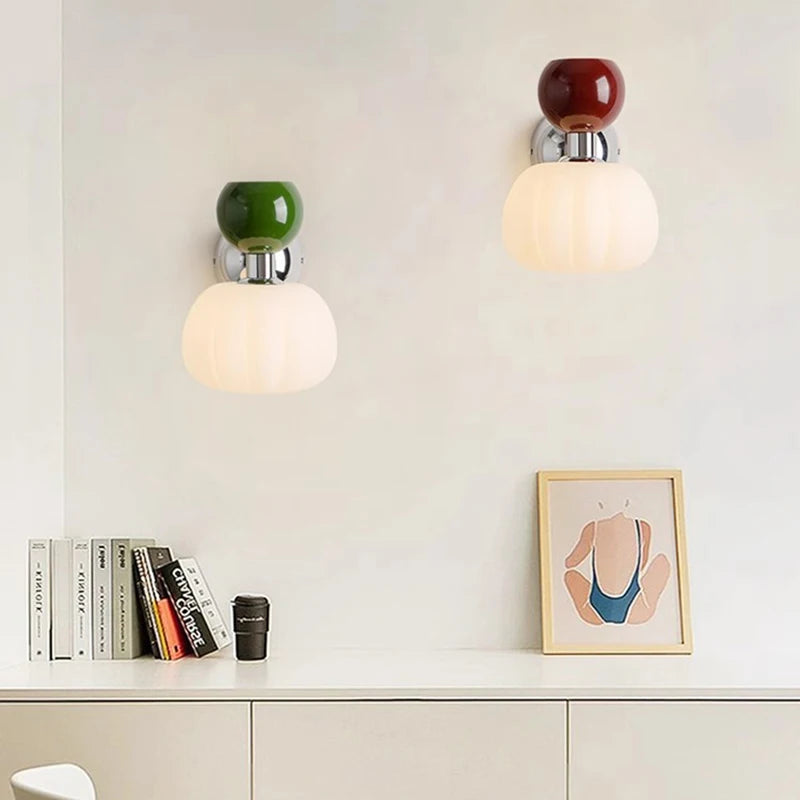 applique murale lampe citrouille pour enfants haut et bas - vue 6 sur 8