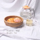 HEMU-Round Rattan Woven Basket, Wicker Fruit Basket, Bread Food, Kitchen Home Decor Organizer