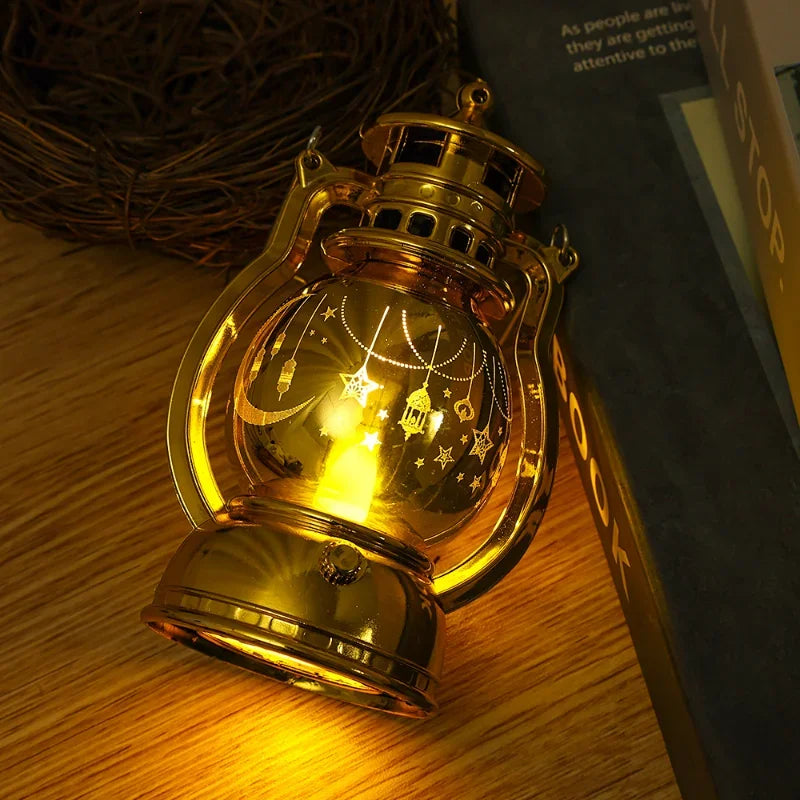 lampe à poser eid mubarak lanterne portable rétro pour décoration festive - vue 6 sur 13