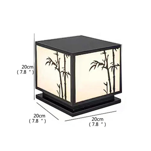 Vintage square waterproof outdoor post lamp for garden and terrace