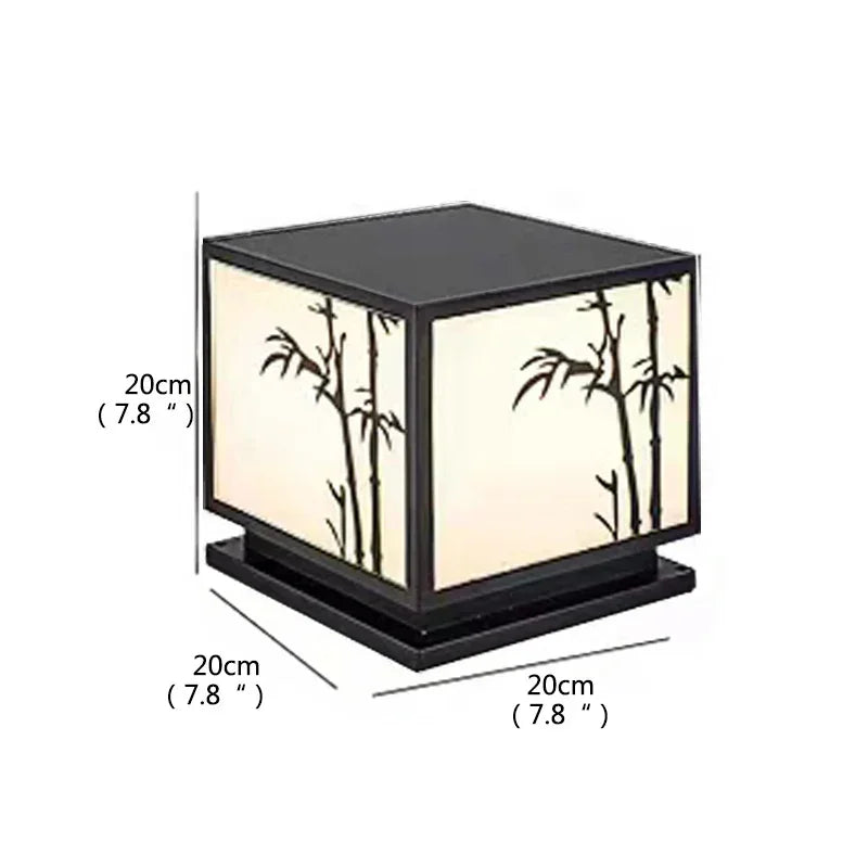 Vintage square waterproof outdoor post lamp for garden and terrace