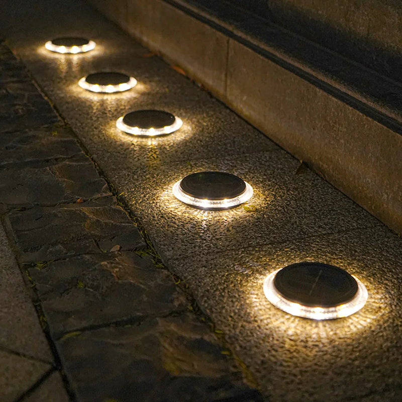 Lampe solaire au sol à 8led