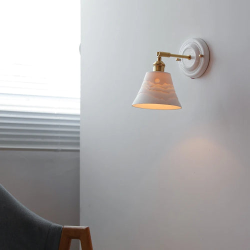 Applique LED nordique japonaise cuivre blanc - vue 5 sur 23