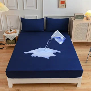 Kuup Safe Waterproof Mattress Protector, Soft Comfortable Breathable Solid Color Bedding Mattress Cover Fitted, No Pillowcases - vue 12 sur 13
