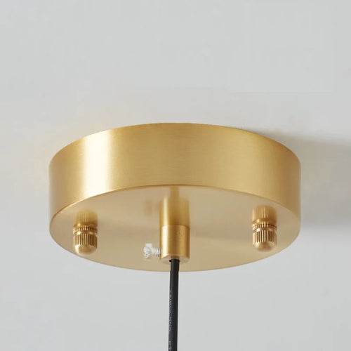 Suspension bauhaus LED en verre et métal doré - vue 6 sur 20