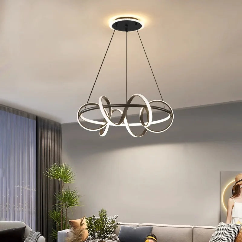 lustre nordique pour éclairage intérieur lampes suspendues - vue 4 sur 8