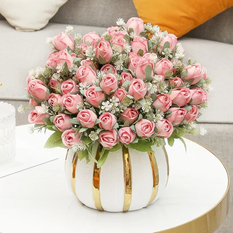 décoration florale en soie roses artificielles pour intérieur et extérieur - vue 3 sur 14