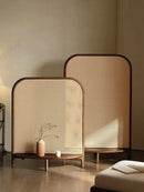 solid wood rattan screen, living room, retro entryway, shelf, partition, homestay, mobile seat screen