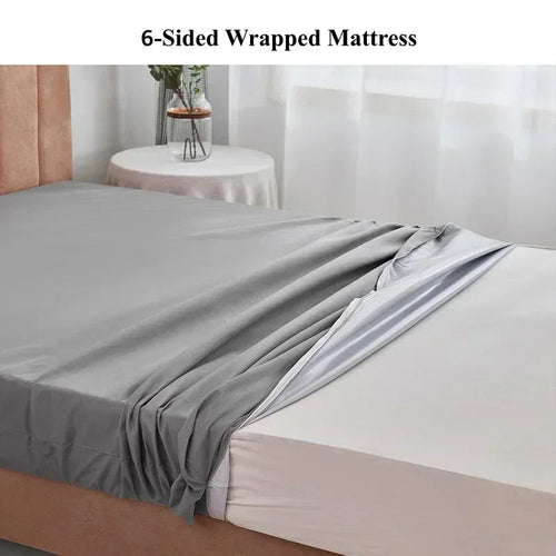 100% Waterproof Mattress Cover with Zipper 6-Sides All-inclusive Mattress Protector Fitted Sheet Bed Cover, Customizable - vue 3 sur 9